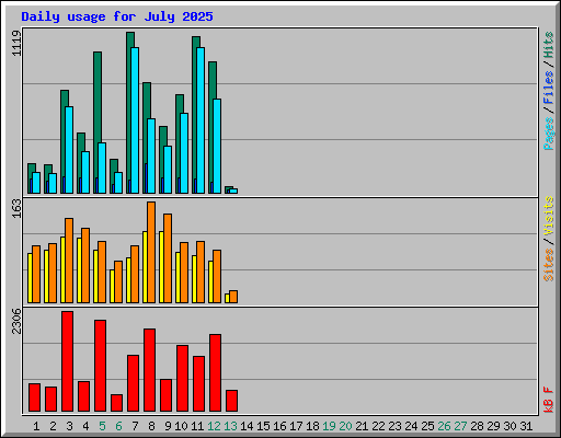 Daily usage for July 2025