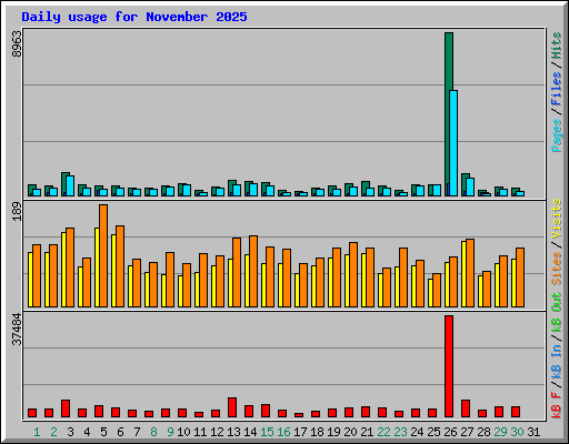 Daily usage for November 2025