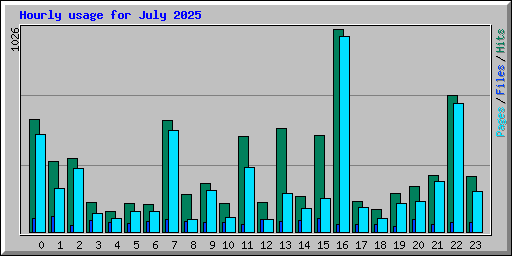 Hourly usage for July 2025