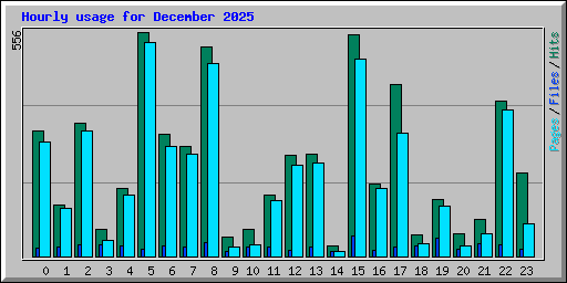 Hourly usage for December 2025