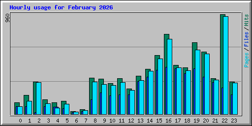 Hourly usage for February 2026